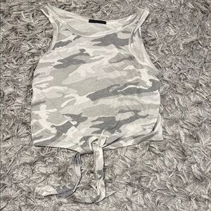 Camo Tie-Front Tank Top